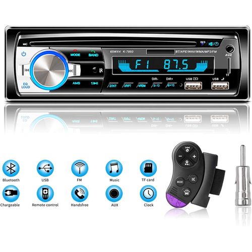 CFRY-Autoradio Bluetooth USB, Radio Voiture Récepteur avec Lecteur MP3 WMA FM Télécommande, Deux USB Port, Soutien iOS, Android (Non Lecteur CD/NONRDS)
