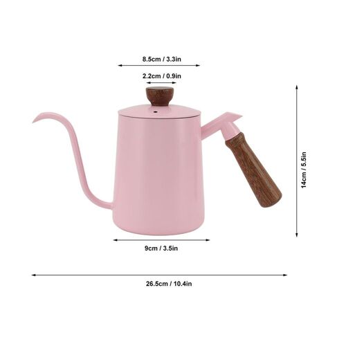 (rose) Bouilloire à Café à Col De Cygne 600ml Bouilloire à Bec Long En Acier OB
