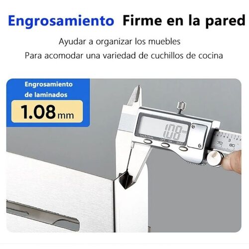40cm Porte-Couteaux De Cuisine Sans Poinçon En Acier Inoxydable Mural