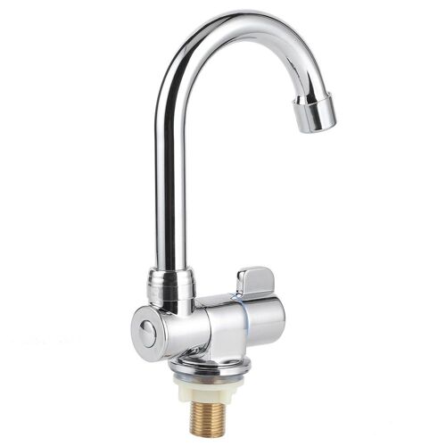 Robinet De Lavabo Robinet eau Froide Rotatif En Acier Inoxydable Cuisine
