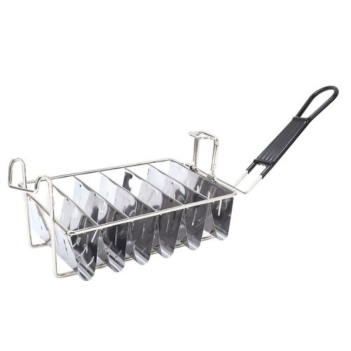 6 Coquilles Deep Fryer Taco Holder Panier En Acier Inoxydable En Forme De V Obf