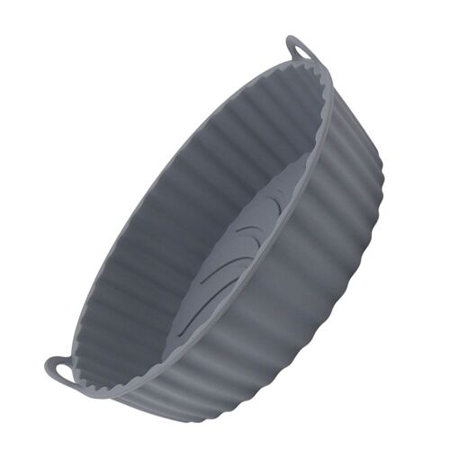 (Gris) 2pcs Rond En Silicone Friteuse Panier Résistant À L'huile Antiadhésif Ob