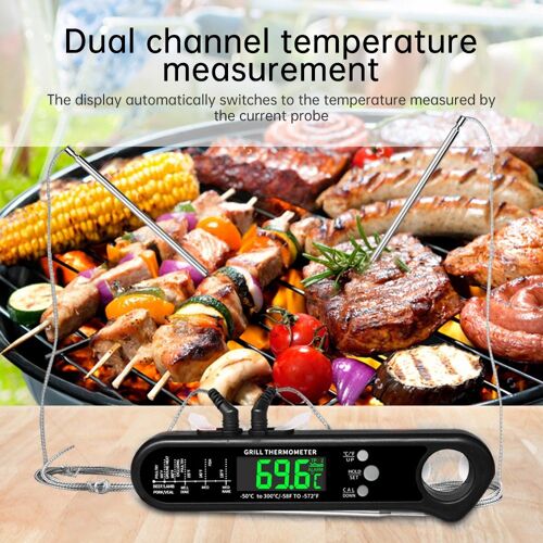 Thermomètre À Viande Numérique Pour La Cuisson À Piles À Double Sonde 2 3s Ob