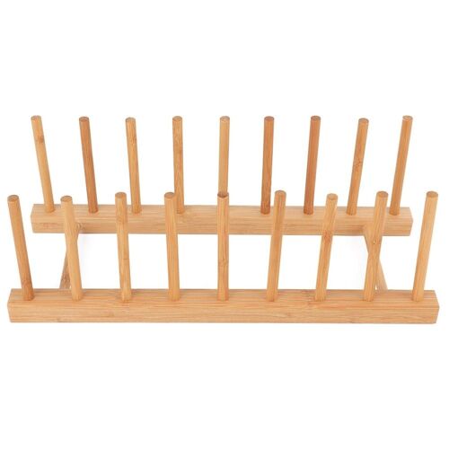 Assiettes De Support De Plat En Bambou Organisateur D'armoire De Rangement Ob