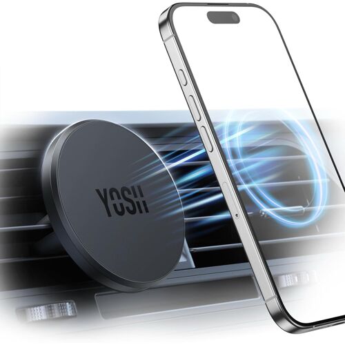 Support Téléphone Voiture pour MagSafe, Magnétique Porte Téléphone Voiture, Aimant Accroche Smartphone Véhicules Grille Aération Compatible avec iPhone 16/15/14/13/12 Series & étui mag-Safe