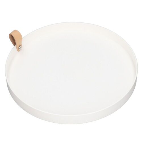 Plateau À Bijoux Blanc Simple Et Rond Plateau De Courtoisie Étanche Pour