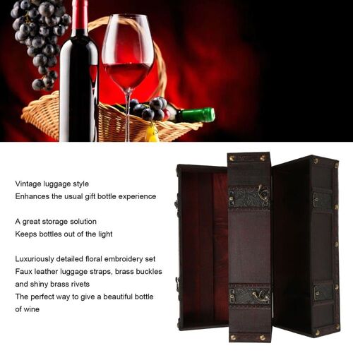 Boîte À Bouteille De Vin Mode Vintage Bagages Forme 2 Boîte À Vin Porte-Bout Obf