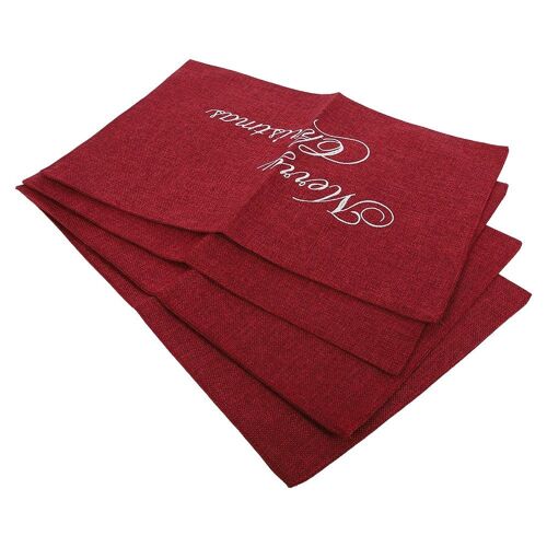 4pcs Joyeux Noël Imprimé Sets De Table À Manger De Mode En Lin De Protection
