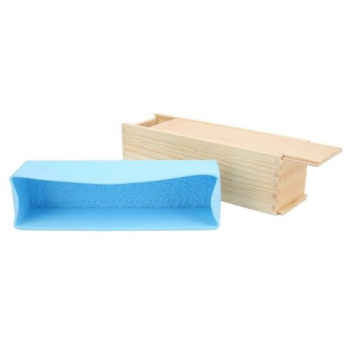 Moule À Pain En Silicone Rose Bleu Ciel Double Ouverture En Bois  