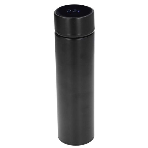(Noir)Bouteill E D'eau Intelligente 500ml Affichage Led Acier Inoxydable De