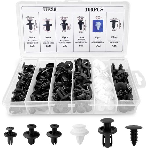 50 pièces de clips de carrosserie RC, en acier inoxydable de type R Pin pour 1/1