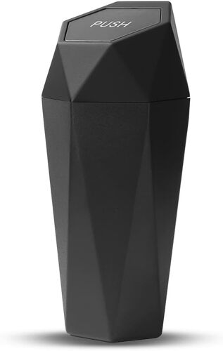 Poubelle De Voiture Avec Couvercle, Mini Poubelle De Porte-Gobelet De Voiture, Anti-Fuite, Poubelle De Voiture Étanche Plastique Et Petite Portable, Pour Maison Bureau Chambre (Noir)[L823]