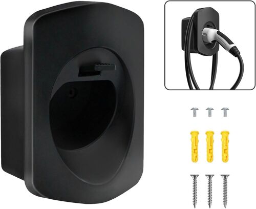 Wallbox Support Mural De Cable Type 2| Support De Type 2 Chargeur Pour Voiture Électrique Avec Connecteur Iec 62196-2| Organiseur De Ev Câble Accessoire Station De Charge, Noir