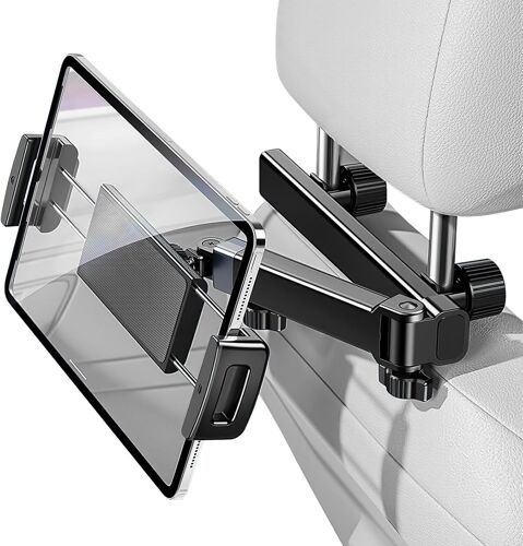 Support Tablette Voiture Extensible pour Appuie-tête avec Rotation 360° - Compatible 4.7-12.9'' Téléphone/iPad/Switch/Kindle