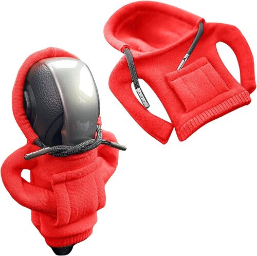 (Rouge) Bouton De Changement De Vitesse À Capuche, De Changement De Vitesse Bouton De Couvercle, De Changement De Vitesse De Hoodie De Couverture, Voiture Drôle De Changement De Vitesse À Capuche Décoration, Décoration