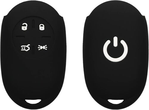 Accessoire Clé De Voiture Compatible Avec Fiat 500e Clé De Voiture À 4 Boutons-Coque En Silicone Souple Pour Clef De Voiture Noir