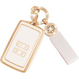 Coque De Clé Pour Voiture Pour Clio Megane Koleos Kadjar Talisman Captur Espace Dacia Duster 4 Boutons Coque Clé Télécommande Coque De Protector Étui Carte Dacia Avec Cordon Porte-Clés(C-Rnl)