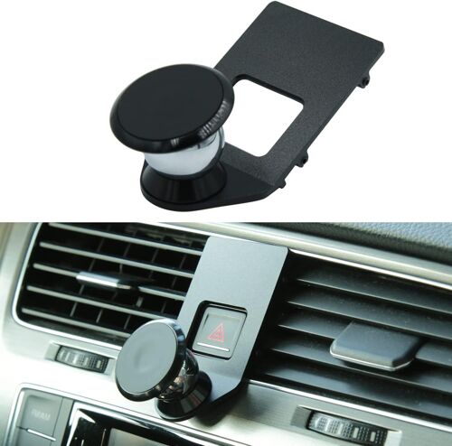 Support Telephone Voiture Magnetique Compatible VW Golf 7 MK7 GTI Variant R R-Line, Convient pour Smartphones et GPS avec Support Telephone Voiture, Vision Ajustable à 360 degrés (Black)