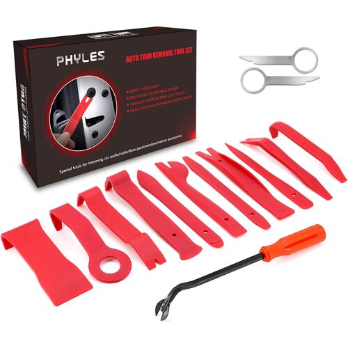 MEVRONISSHOP-14PCS Outil Demontage Garniture, Outils pour Garnitures Panneau, Auto Outil de Demontage de Panneau/Autoradio/Accessoires/Porte/Tableau
