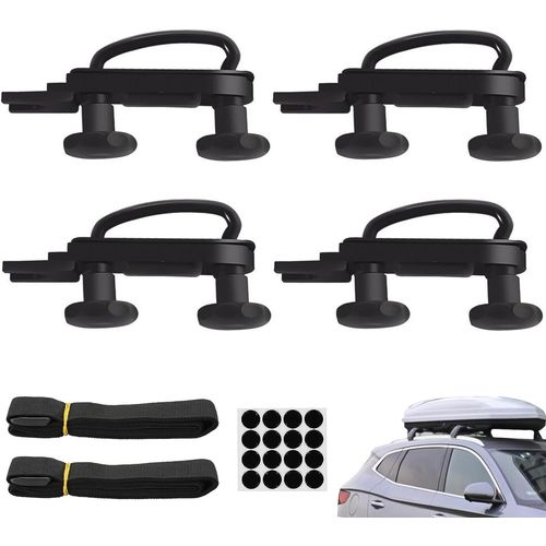 Eryi-4 Jeux U Boulons Pour Coffre De Toit,Fixation Coffre De Toit Universelle Ensemble De Montage De Coffre De Toit U-Boulons De Serrage 85mm Largeur Interne Avec 8 Contre-Écrous Et 2 Bandages