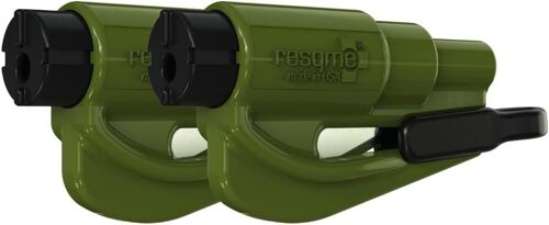 Porte-Clés Sécurité Voiture, Brise-Vitre Et Coupe-Ceinture, Marteau D`Urgence, Fabriqué Aux États-Unis, Lot De 2, Vert Kaki