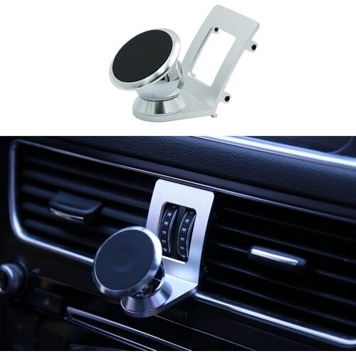 Support Telephone Voiture Magnetique Compatible Audi Q5 8R et Audi SQ5, Convient pour Smartphones et GPS avec Support Telephone Voiture, Vision Ajustable à 360 degrés (Argent)