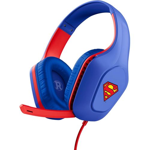 Lkljij-Gxtrust 415sm Zirox Casque Gaming Licence Superman Pour Pc Xbox Ps4 Ps5 Switch Mobile, Transducteurs 50mm, Audio Jack 3.5mm, Câble De 2m, Casque Gamer Filaire Léger Over-Ear Avec Micro, Bleu
