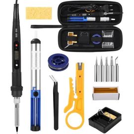 Zhufas Fer a Souder, 80W Kit de Fer a Soudure, Fer a Souder Etain de Precision avec Pompe a Dessouder, Temperature Reglable 180480C