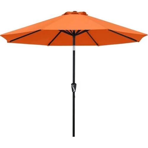 Abccanopy Parasol De Terrasse De 2,7 M Parasol De Table Impermeable Avec Bouton-Poussoir D'inclinaison Et Manivelle, 8 Baleines, P