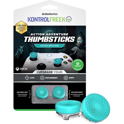 Eryi-Lotus Pour Manette Xbox One Et Xbox Series X | Baguettes De Performance | 2 Concaves Mi-Hautes | Bleu Sarcelle/Transparent
