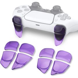 Kal-Bouton Manette Pour Ps5 Gâchette Protection Pour Ps Portal,Trigger Stop Pour Ps5 Edge Controller Accessoires Extension2 Pairs-Violet Transparent