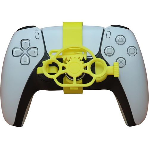 Kal-Pour Ps5 3d Mini Volant De Contrôleur Gaming Racing Game Accessoires De Remplacement (Yellow)