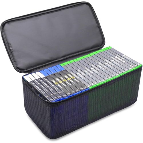 Kal-Etui De Rangement Compatible Avec Jeux Ps5 Xbox Ps4, Sac Pour Ranger Et Organiser 23-7 Disques De Jeu, Housse De Transport