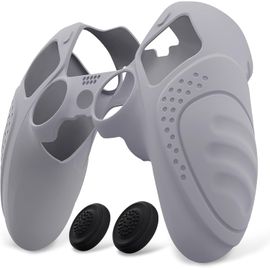 Protection Manette Pour Ps5 Edge Coque Silicone Avec Capuchon Joystick,Housse Pour Ps5 Edge Controller Protège Accessoires-Gris Métallisé¿Guardian Edition