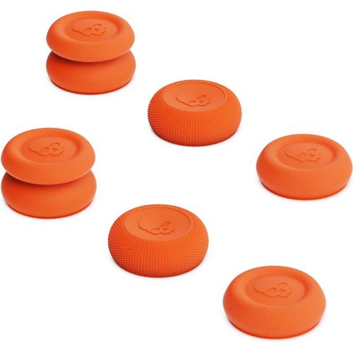 Skin,CQC and FPS Thumb Grip Set Joystick Cap Analog Stick Cap for Nintendo Switch Pro Controller & PS5/PS4/Slim/Pro Controller-Candy Orange,3 Pairs (6 Pieces)