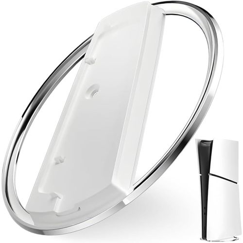Eryi-1 Pièce Socle Slim Vertical Pour Ps5 Slim Disc & Digital Et Pro, Support Vertical Compatible Avec Play Station 5 Slim Console, Support Pour Console Avec Tapis Antidérapant Et Vis(Blanc)