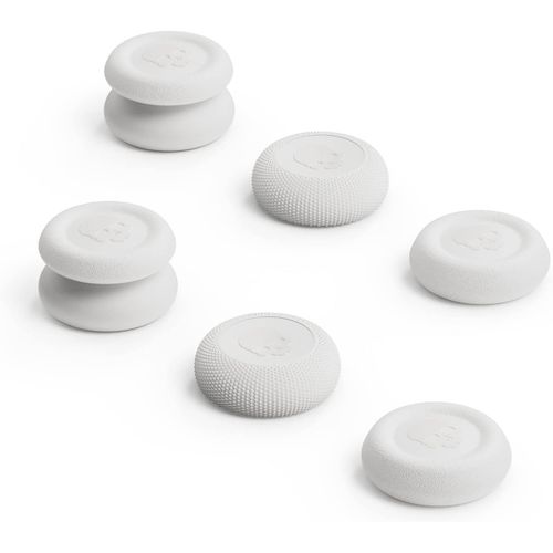 Cqc And Fps Thumb Grip Set Joystick Cap Analog Stick Cap For Nintendo Switch Pro Controller & Ps5/Ps4/Slim/Pro Controller-White,3pairs(6pcs)