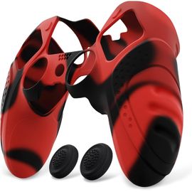 Protection Manette Pour Ps5 Edge Coque Silicone Avec Capuchon Joystick,Housse Pour Ps5 Edge Controller Protège Accessoires-Rouge & Noir¿Guardian Edition