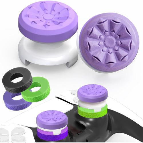 Lkljij-Grip Joystick Ps5 - Fps Capuchons Joystick Ps5 & Ps4 Accessoires Manette Ps4 5 Set, 2 Thumbsticks Grip + 3 Anneaux De Précision Controller Thumb Grips À Aide Avec Viser, Réduire Pouce Fatigue