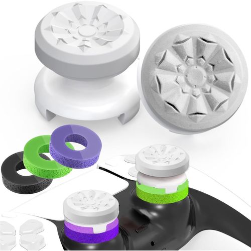 Sept-Thumbsticks Grip Joystick Ps5 - Fps Capuchons Joystick Ps5 & Ps4 Accessoires Manette Ps4 5 Set, 2 Controller Thumb Grip + 3 Anneaux De Précision Grips À Aide Avec Viser, Réduire Pouce Fatigue