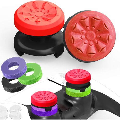 Lkljij-Thumbsticks Grip Joystick Ps5 - Fps Capuchons Joystick Ps5 & Ps4 Accessoires Manette Ps4 5 Set, 2 Controller Thumb Grip + 3 Anneaux De Précision Grips À Aide Avec Viser, Réduire Pouce Fatigue