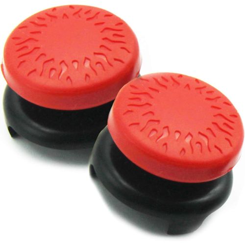 Thumbsticks, Silicone Joystick Grips Caps pour PS5 Controller et pour PS4 Controller à Augmenter Précision Aide avec Viser, Controller et Réduire Pouce Fatigue Objectif et confort Rouge 2 pièces