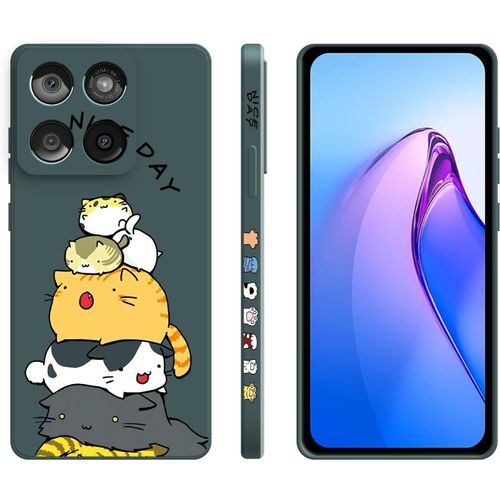 Coque Pour Motorola Edge 60 Fusion Avec Motif Mignon, Étui Silicone Souple Antichoc - Kitten, Green