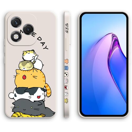 KAL-Coque Pour Honor 400 Lite Avec Motif Mignon, Étui Silicone Souple Antichoc - Kitten, White