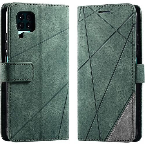 KAL-Coque Pour Huawei P40 Lite, Rabat Portefeuille De Protection Cuir Pu Etui, Slim Silicone Tpu Bumper Magnétique Housse, Flip Porte Cartes Avec Fonction Support Cover Antichoc Case (Vert)