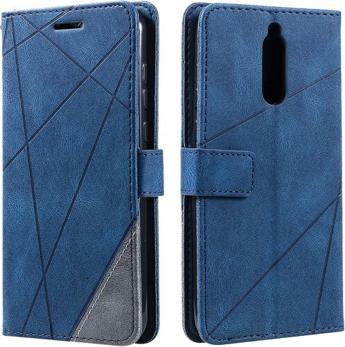 KAL-Coque Pour Huawei Mate 10 Lite/Nova 2I, Rabat Portefeuille De Protection Cuir Pu Etui, Slim Silicone Tpu Bumper Magnétique Housse, Flip Porte Cartes Avec Fonction Support Cover Case (Bleu)