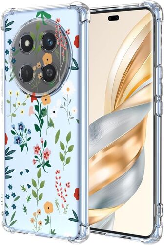 KAL-Coque Transparente Pour Honor Magic 7 Lite 5G - Étui Tpu Souple Bumper Antichoc Protecteur Désign Avec Motif Mignon Cool Housse (Flower Art)