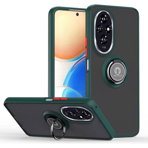 KAL-Coque Pour Honor 200 5G (6.7"" Inches), Etui De Téléphone Portable En Silicone Transparent Mat Avec Support De Bague - Vert Foncé