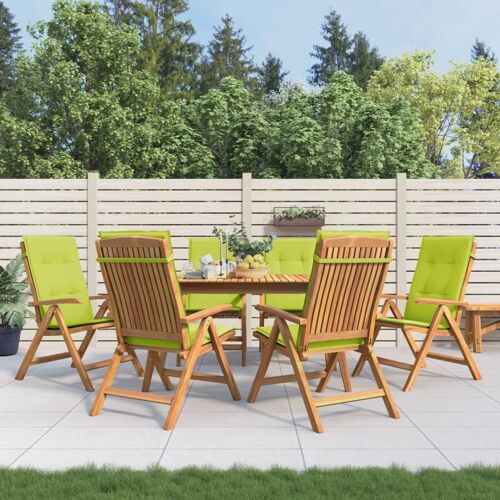 Vidaxl Chaises De Jardin Inclinables Et Coussins Lot De 6 Bois Teck
