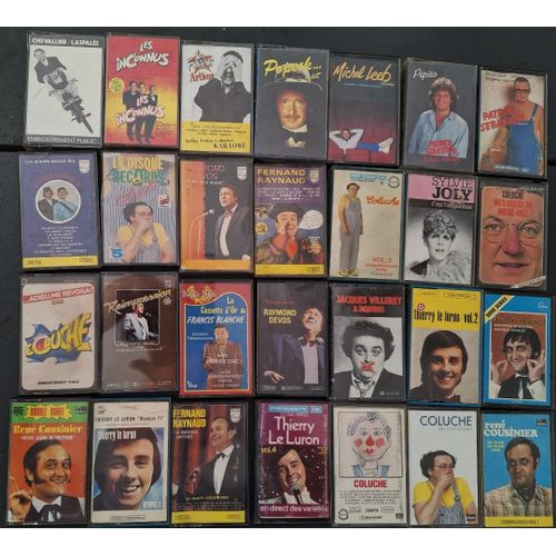 Divers Humoristes Coluche Devos Etc Lot De 28 Cassettes K7 Audio Tape